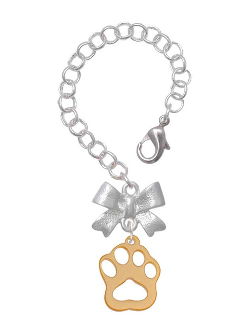 Acrylic Small Paw Gold-tone - Bow Charm Accessory for Tumblers and Thermal Cups
