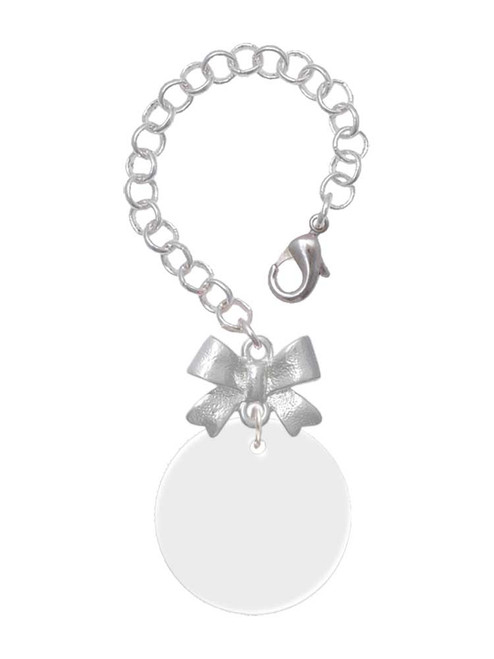 Acrylic 1" Disc Shimmer White - Bow Charm Accessory for Tumblers and Thermal Cups