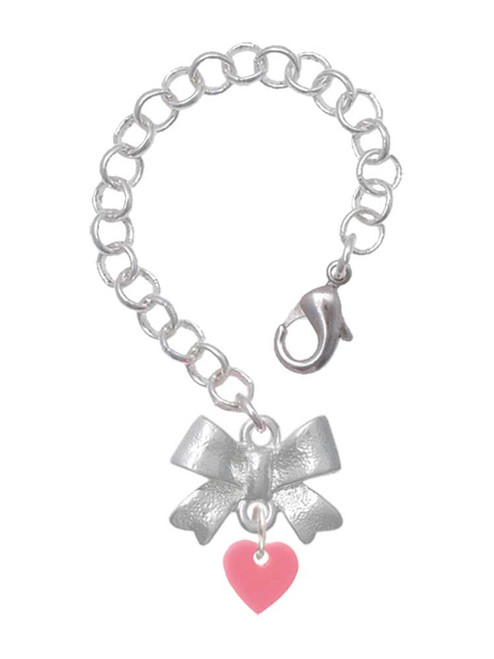 Acrylic 5/16" Pink Heart - Bow Charm Accessory for Tumblers and Thermal Cups