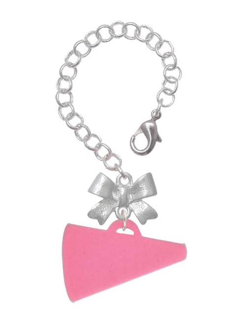 Acrylic Large Hot Pink Megaphone - Bow Charm Accessory for Tumblers and Thermal Cups