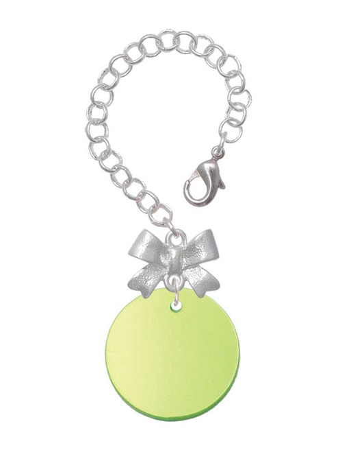 Acrylic 1" Disc Shimmer Lime Green - Bow Charm Accessory for Tumblers and Thermal Cups