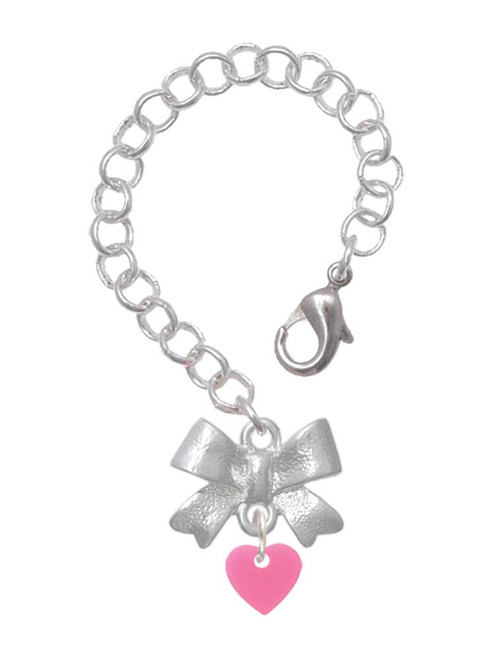 Acrylic 5/16" Hot Pink Heart - Bow Charm Accessory for Tumblers and Thermal Cups