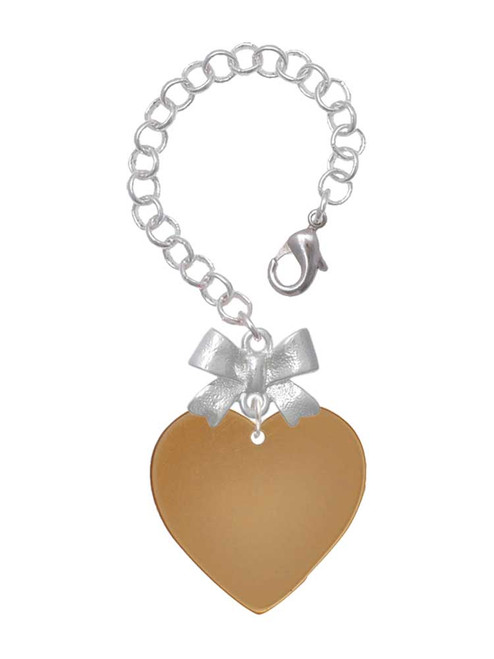 Acrylic 1" Gold-tone Heart - Bow Charm Accessory for Tumblers and Thermal Cups