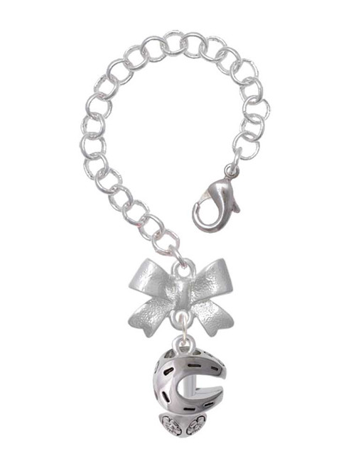 Silver Plated Horseshoe Spinners - Bow Charm Accessory for Tumblers and Thermal Cups