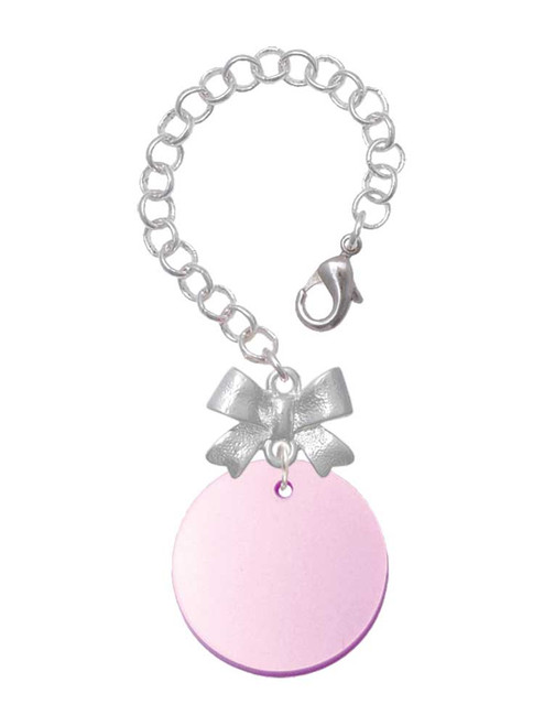 Acrylic 1" Disc Shimmer Light Purple - Bow Charm Accessory for Tumblers and Thermal Cups