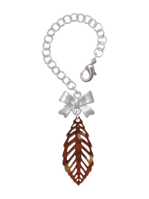 Acrylic Medium Leaf Shimmer Brown - Bow Charm Accessory for Tumblers and Thermal Cups