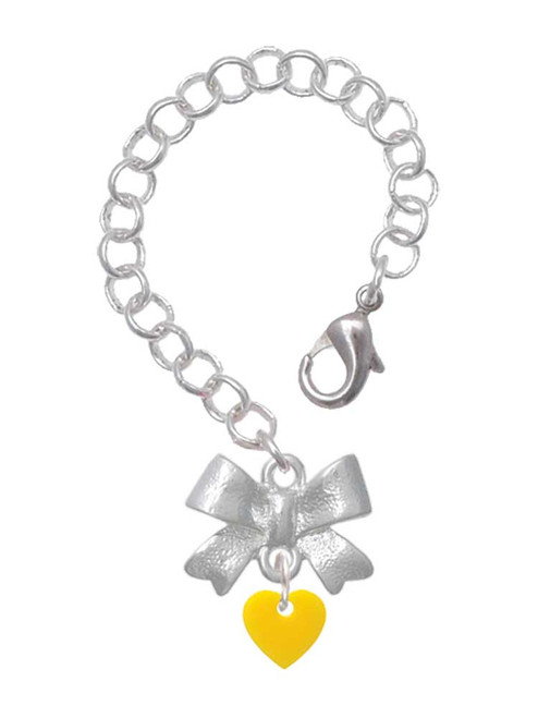 Acrylic 5/16" Yellow Heart - Bow Charm Accessory for Tumblers and Thermal Cups