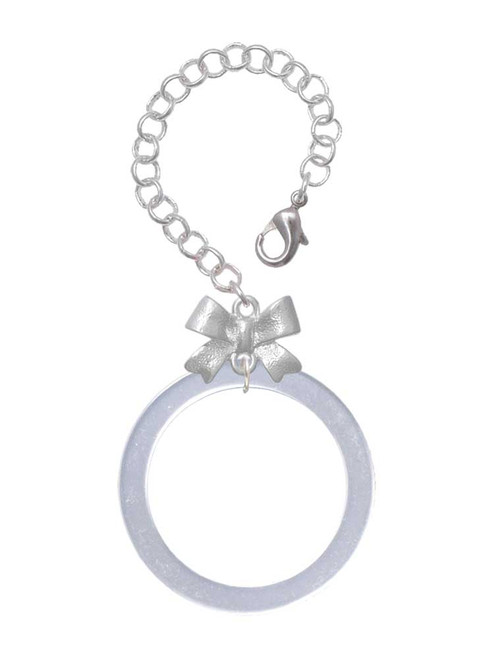 Acrylic 1 1/2" Ring Shimmer White - Bow Charm Accessory for Tumblers and Thermal Cups
