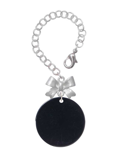 Acrylic 1 1/8" Disc Black - Bow Charm Accessory for Tumblers and Thermal Cups