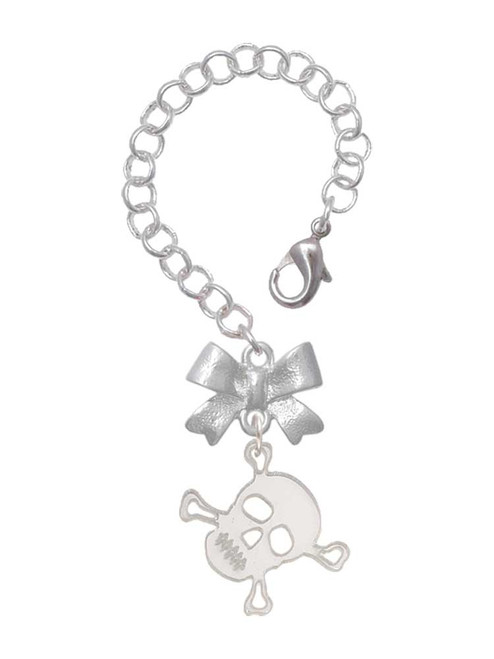 Acrylic Small Mirror Skull - Bow Charm Accessory for Tumblers and Thermal Cups