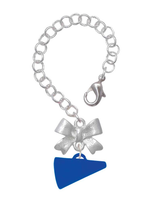 Acrylic Royal Blue Megaphone - Bow Charm Accessory for Tumblers and Thermal Cups