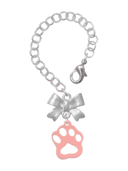 Acrylic Small Paw Light Pink - Bow Charm Accessory for Tumblers and Thermal Cups