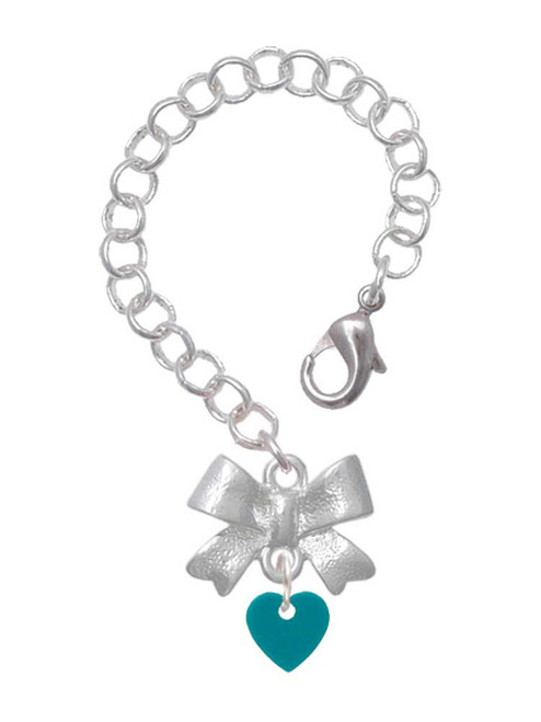 Acrylic 5/16" Teal Heart - Bow Charm Accessory for Tumblers and Thermal Cups