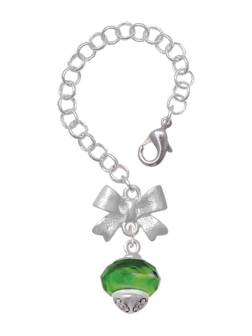 Green & Yellow Faceted Glass Spinner - Bow Charm Accessory for Tumblers and Thermal Cups