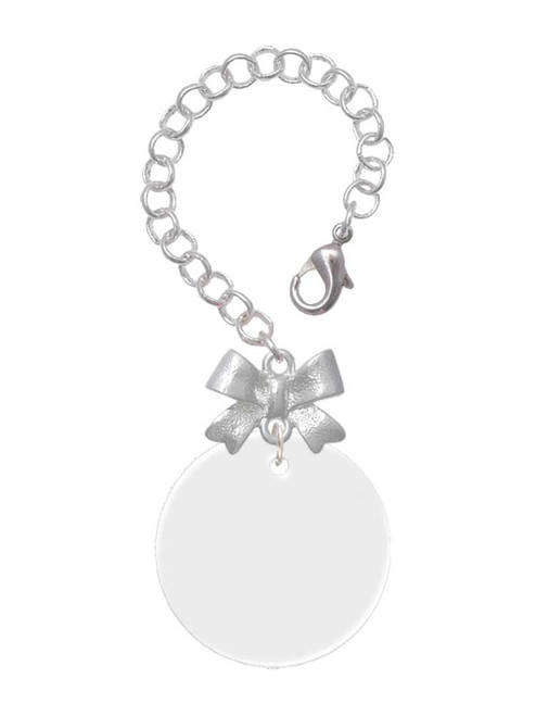 Acrylic 1 1/8" Disc Shimmer White - Bow Charm Accessory for Tumblers and Thermal Cups
