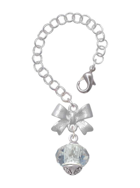 Clear Faceted Glass Spinner - Bow Charm Accessory for Tumblers and Thermal Cups