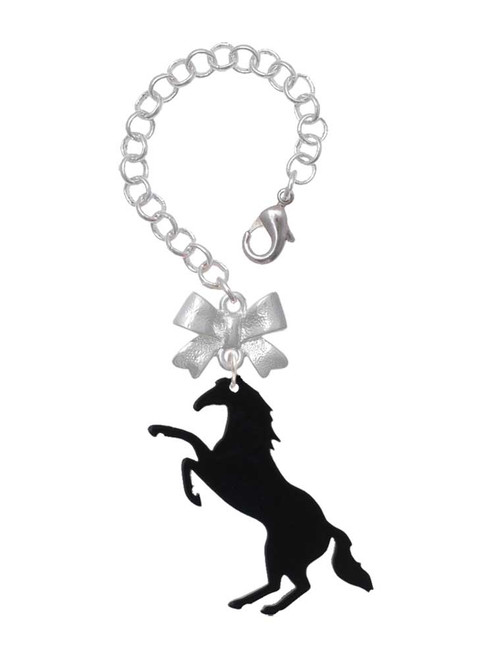 Acrylic 1.5 Black Horse - Bow Charm Accessory for Tumblers and Thermal Cups
