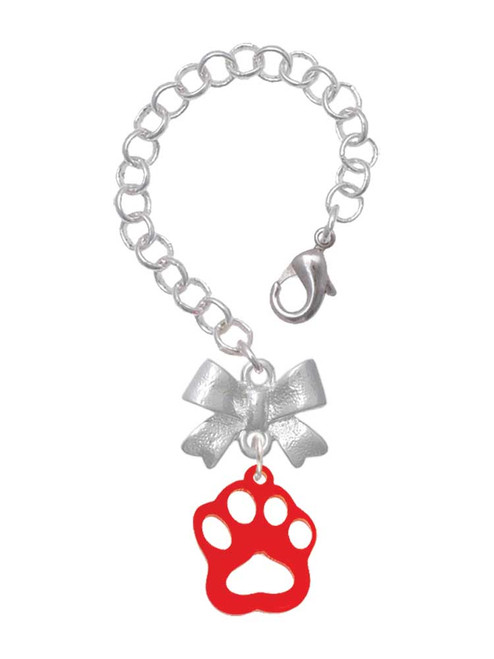 Acrylic Small Paw Red - Bow Charm Accessory for Tumblers and Thermal Cups