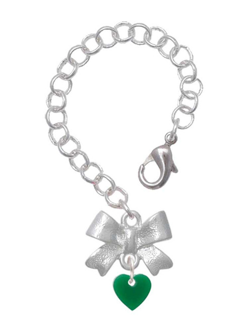 Acrylic 5/16" Green Heart - Bow Charm Accessory for Tumblers and Thermal Cups