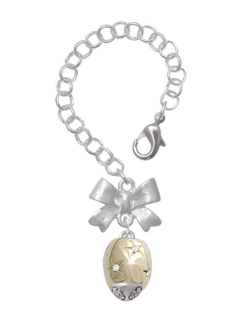 Gold-tone Barrel with AB Clear Crystal Stars Spinner - Bow Charm Accessory for Tumblers and Thermal Cups