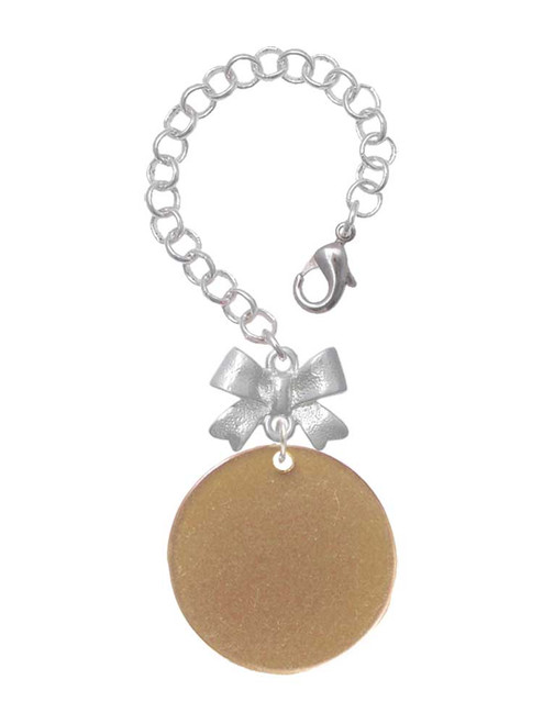 Acrylic 1 1/8" Disc Gold-tone - Bow Charm Accessory for Tumblers and Thermal Cups