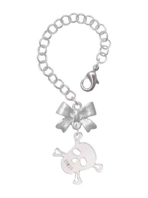 Acrylic Small Clear Skull - Bow Charm Accessory for Tumblers and Thermal Cups