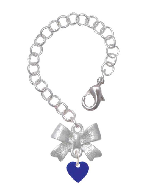 Acrylic 5/16" Royal Blue Heart - Bow Charm Accessory for Tumblers and Thermal Cups