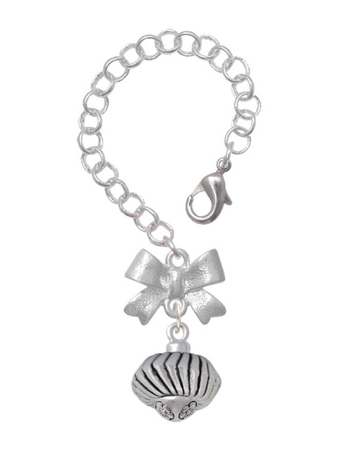 Silver Plated Large Angled Rope Spinner - Bow Charm Accessory for Tumblers and Thermal Cups