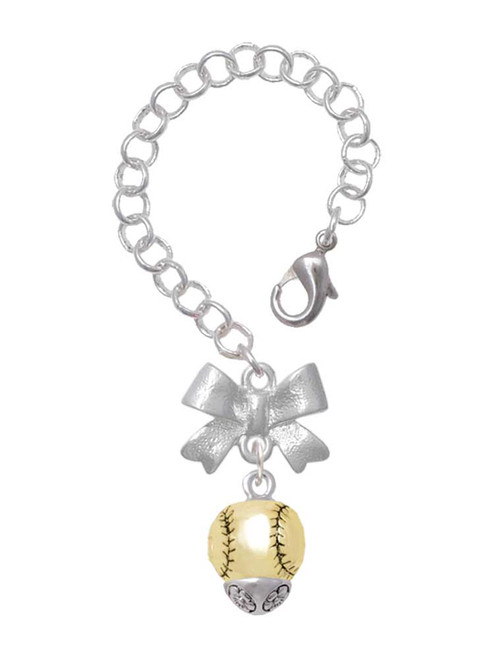 Gold-tone Baseball/Softball Spinner - Bow Charm Accessory for Tumblers and Thermal Cups