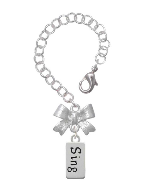 Silver Plated Sing - Bow Charm Accessory for Tumblers and Thermal Cups