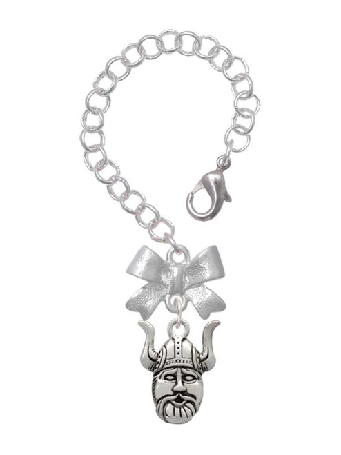 Silver Plated Large Viking - Mascot - Bow Charm Accessory for Tumblers and Thermal Cups