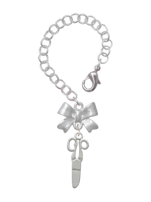 Silver Plated Scissors - Bow Charm Accessory for Tumblers and Thermal Cups