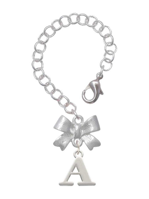 Silver Plated Large Initial - A - Bow Charm Accessory for Tumblers and Thermal Cups