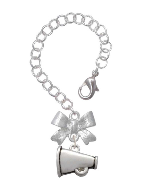 Silver Plated Small Megaphone - Bow Charm Accessory for Tumblers and Thermal Cups