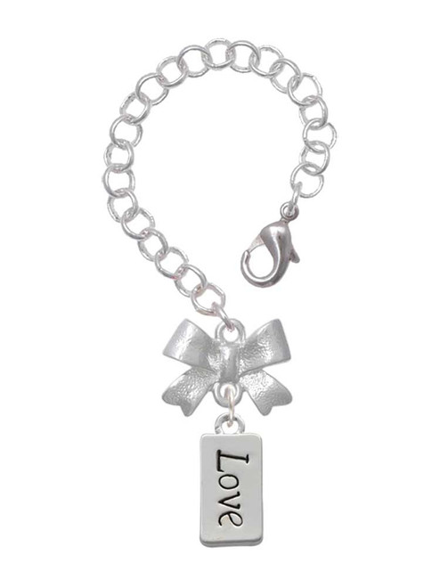 Silver Plated Love - Bow Charm Accessory for Tumblers and Thermal Cups
