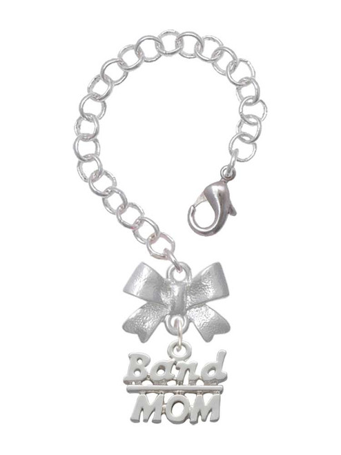 Silver Plated Band Mom - Bow Charm Accessory for Tumblers and Thermal Cups
