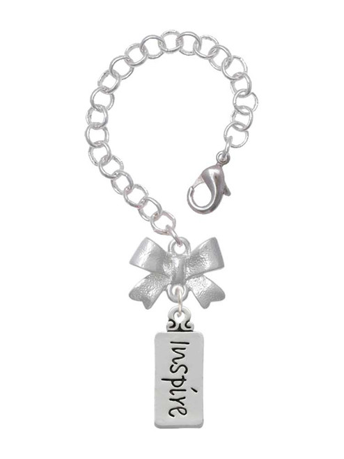 Silver Plated Inspire - Bow Charm Accessory for Tumblers and Thermal Cups