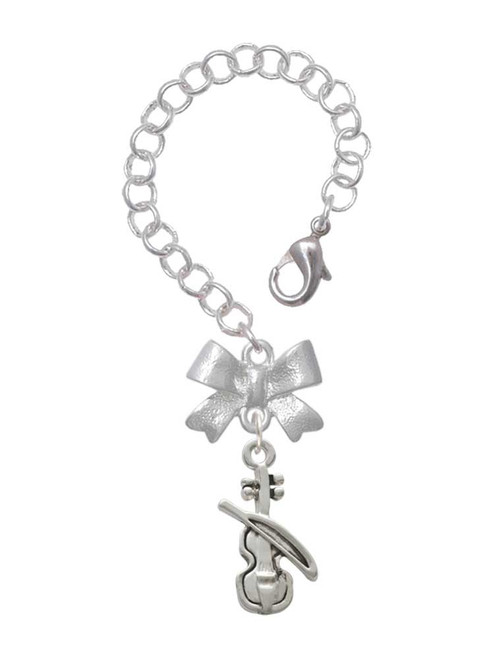 Silver Plated Violin - Bow Charm Accessory for Tumblers and Thermal Cups