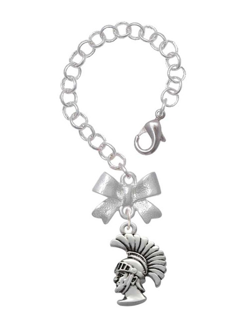 Silver Plated Large Trojan - Mascot - Bow Charm Accessory for Tumblers and Thermal Cups