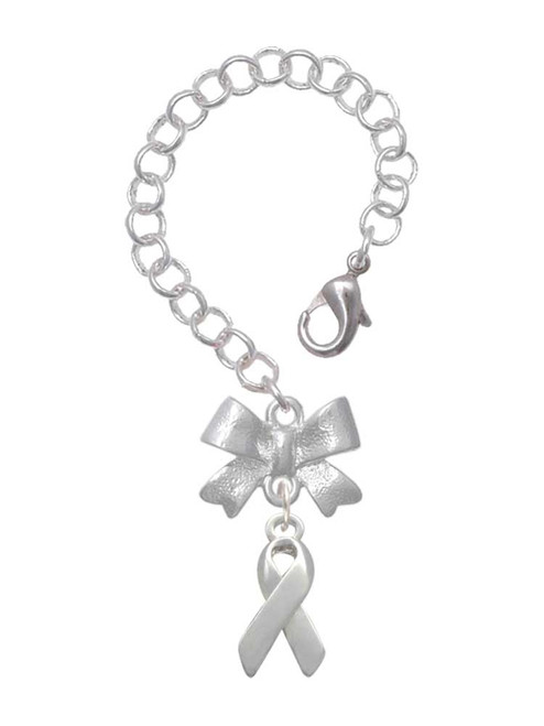 Silver Plated Ribbon - Bow Charm Accessory for Tumblers and Thermal Cups