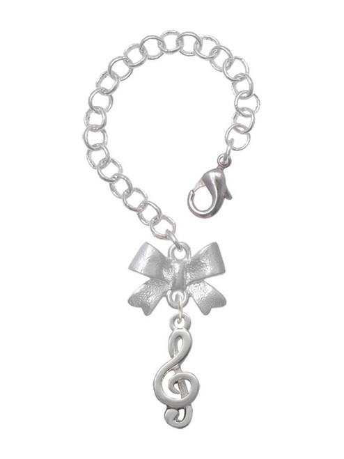Silver Plated Clef - Bow Charm Accessory for Tumblers and Thermal Cups