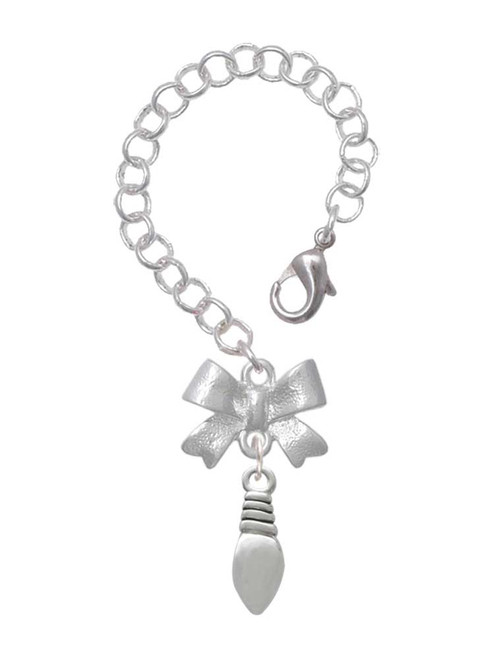 Silver Plated Mini Christmas Light - Bow Charm Accessory for Tumblers and Thermal Cups