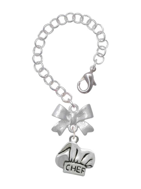 Silver Plated Chef Hat - Bow Charm Accessory for Tumblers and Thermal Cups