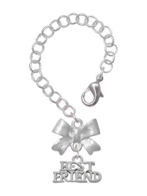Silver Plated Best Friend - Bow Charm Accessory for Tumblers and Thermal Cups