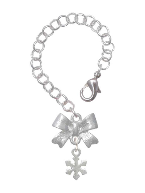 Silver Plated Mini Snowflake - Bow Charm Accessory for Tumblers and Thermal Cups