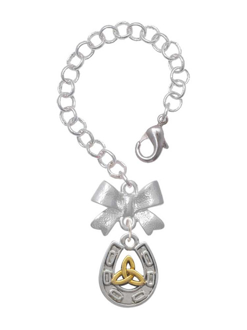 Two-tone Horseshoe with Trinity Knot - Bow Charm Accessory for Tumblers and Thermal Cups