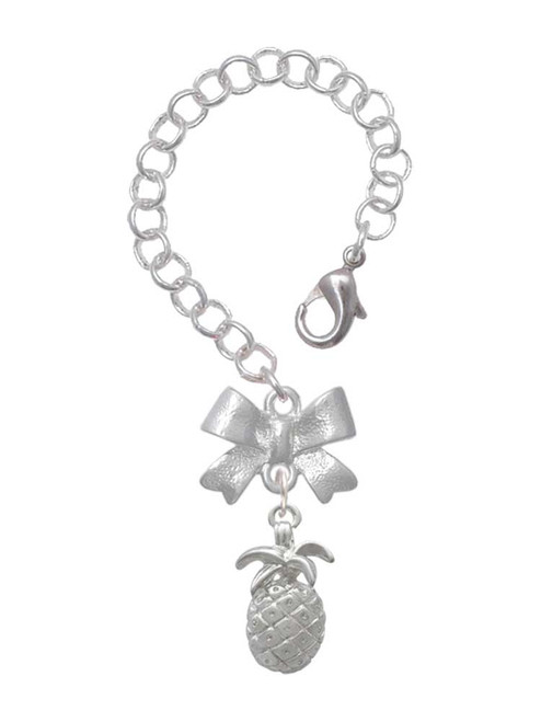 Silver Plated Pineapple - Bow Charm Accessory for Tumblers and Thermal Cups