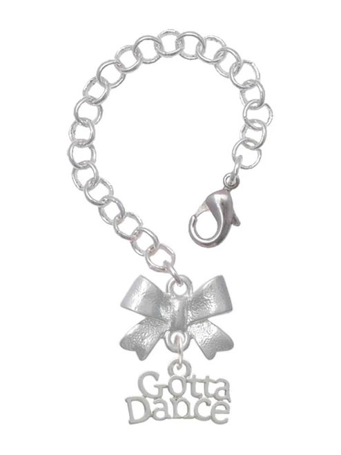 Silver Plated Gotta Dance - Bow Charm Accessory for Tumblers and Thermal Cups