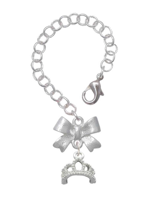 Silver Plated Tiara - Bow Charm Accessory for Tumblers and Thermal Cups