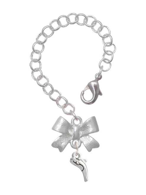 Silver Plated Mini Whale - Bow Charm Accessory for Tumblers and Thermal Cups